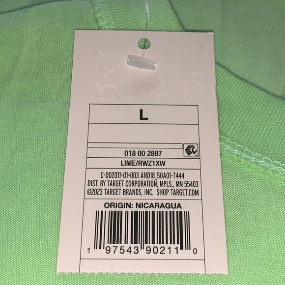 A New Day Womens Lime Green Loose-Fit T-Shirt Cap Sleeves Lightweight Size Large - Picture 9 of 9